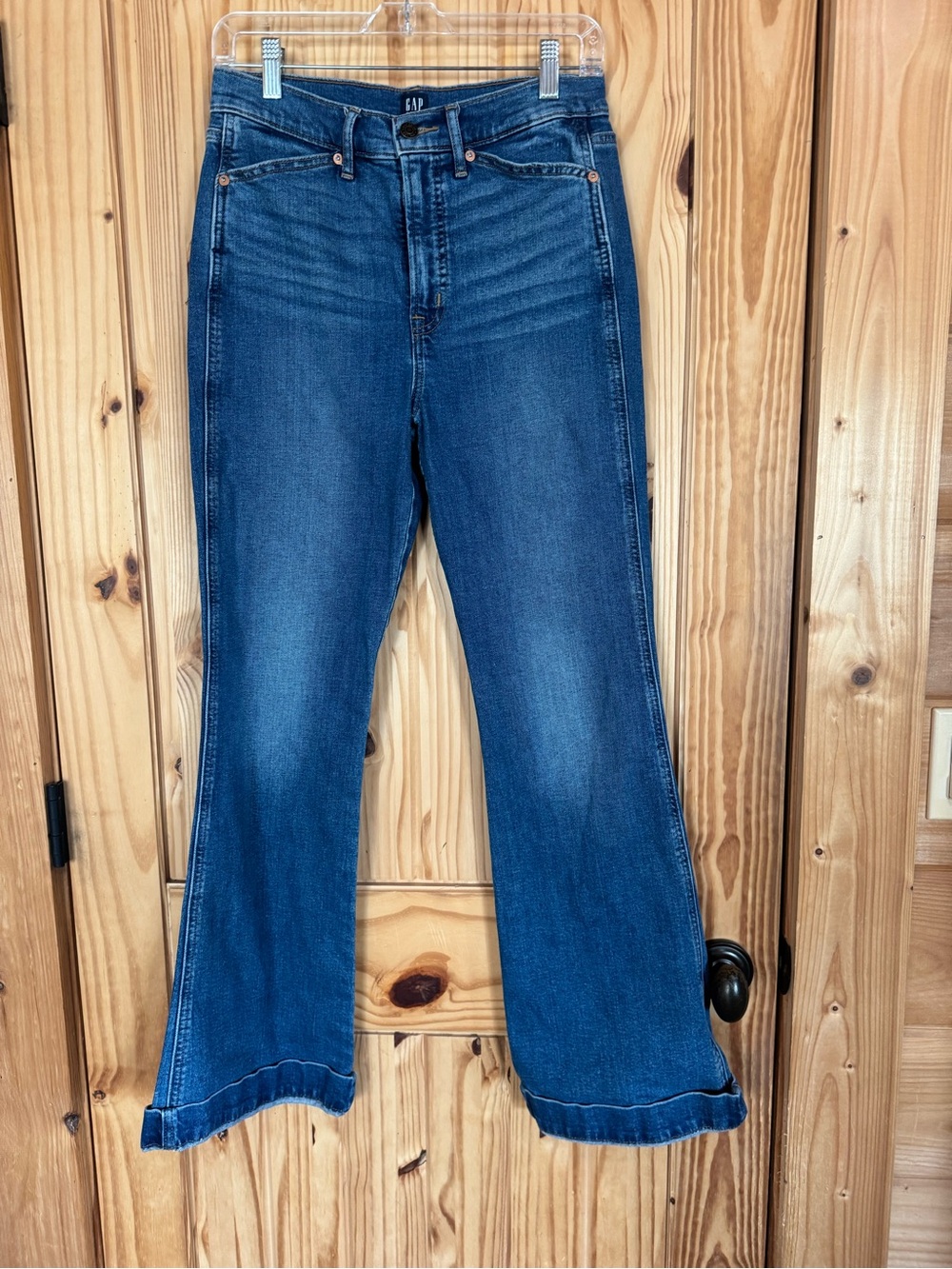 GAP Women's Medium Blue High-Rise Flare Jeans